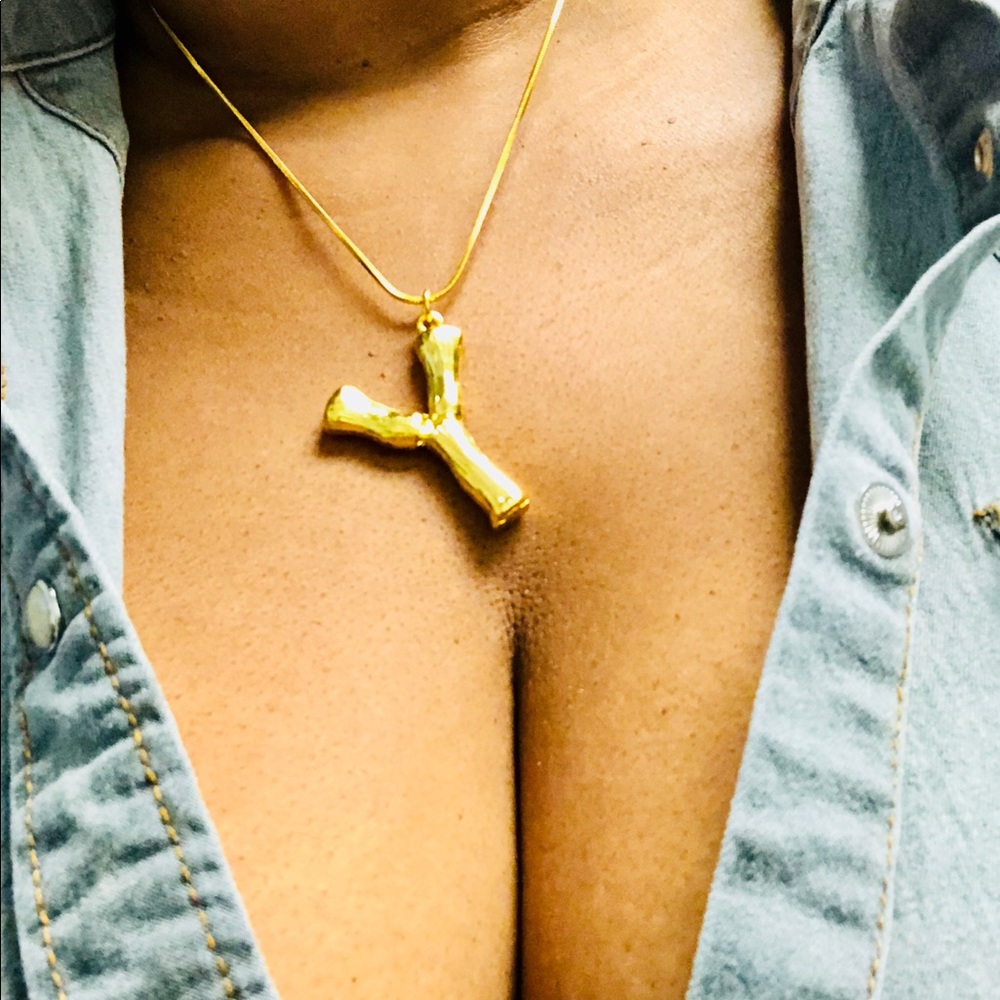 Bamboo Initial Necklace